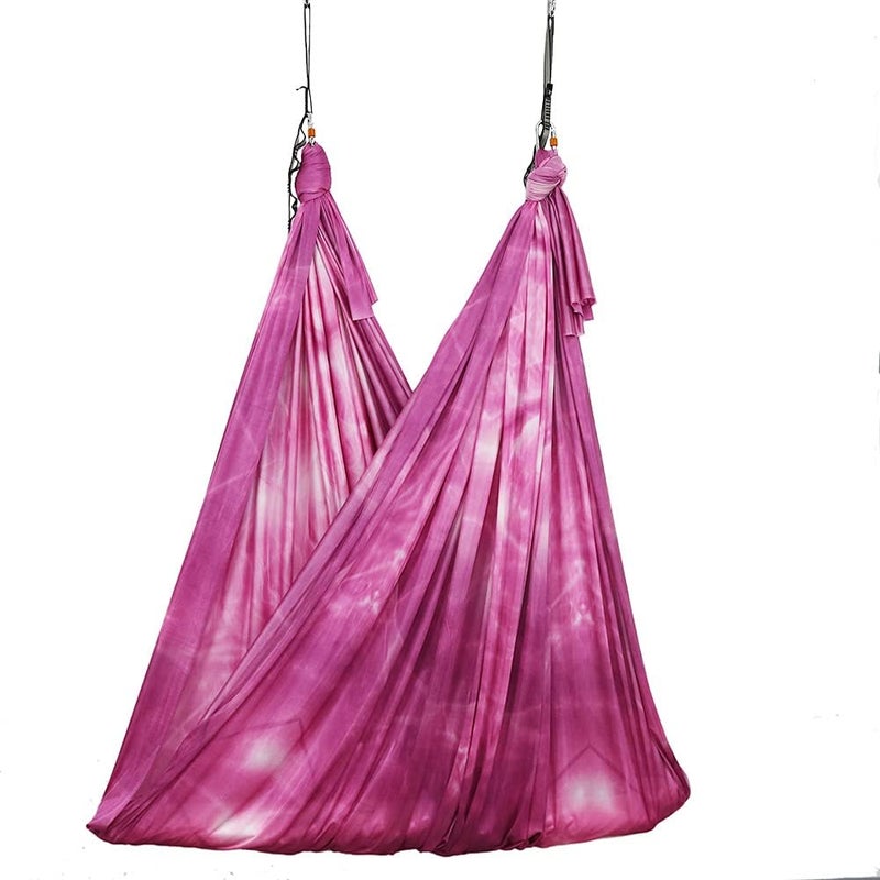 wellsem Aerial Yoga Hammock Aerial Pilates Silk Yoga Swing Set Inversion Equipment include daisy Chain, Pose Guide 5.5 yards - Image 2